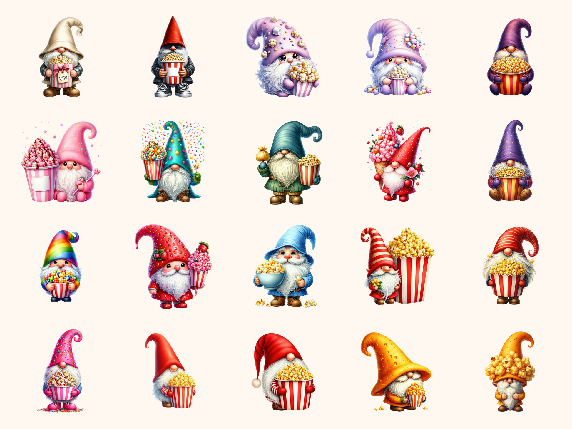 Popcorn Gnomes Clipart