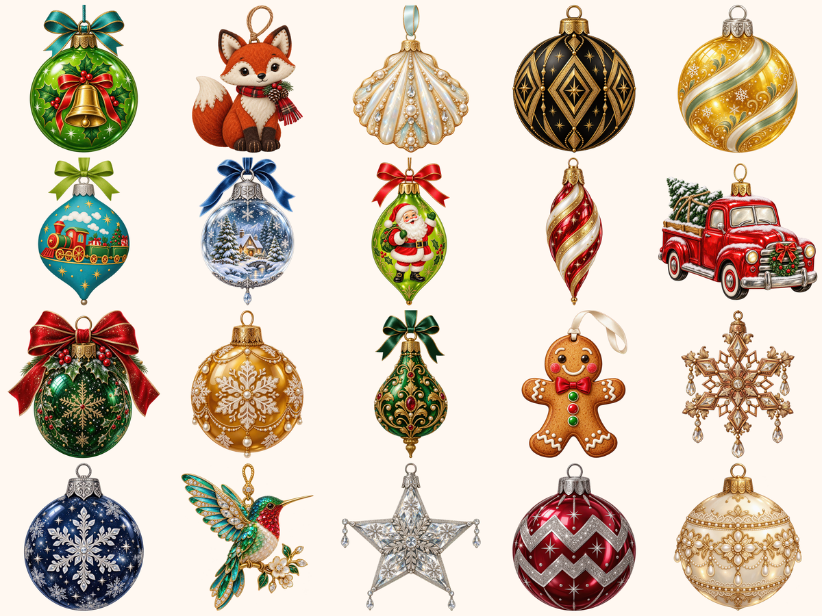 Christmas Ornaments Clipart — listing preview 7