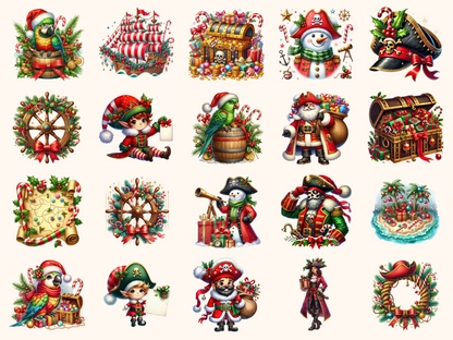 Christmas Pirates Clipart