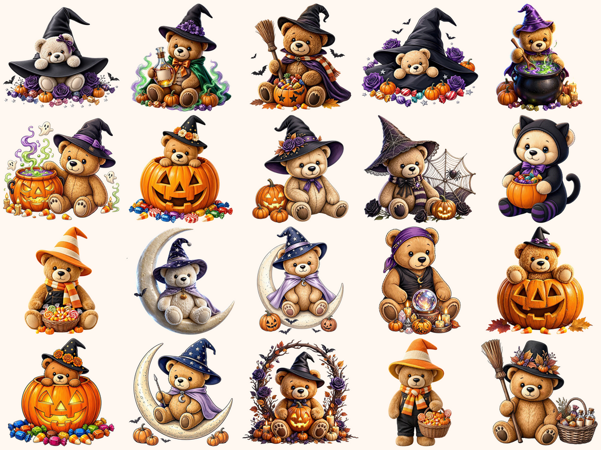 Halloween Teddy Bears Clipart