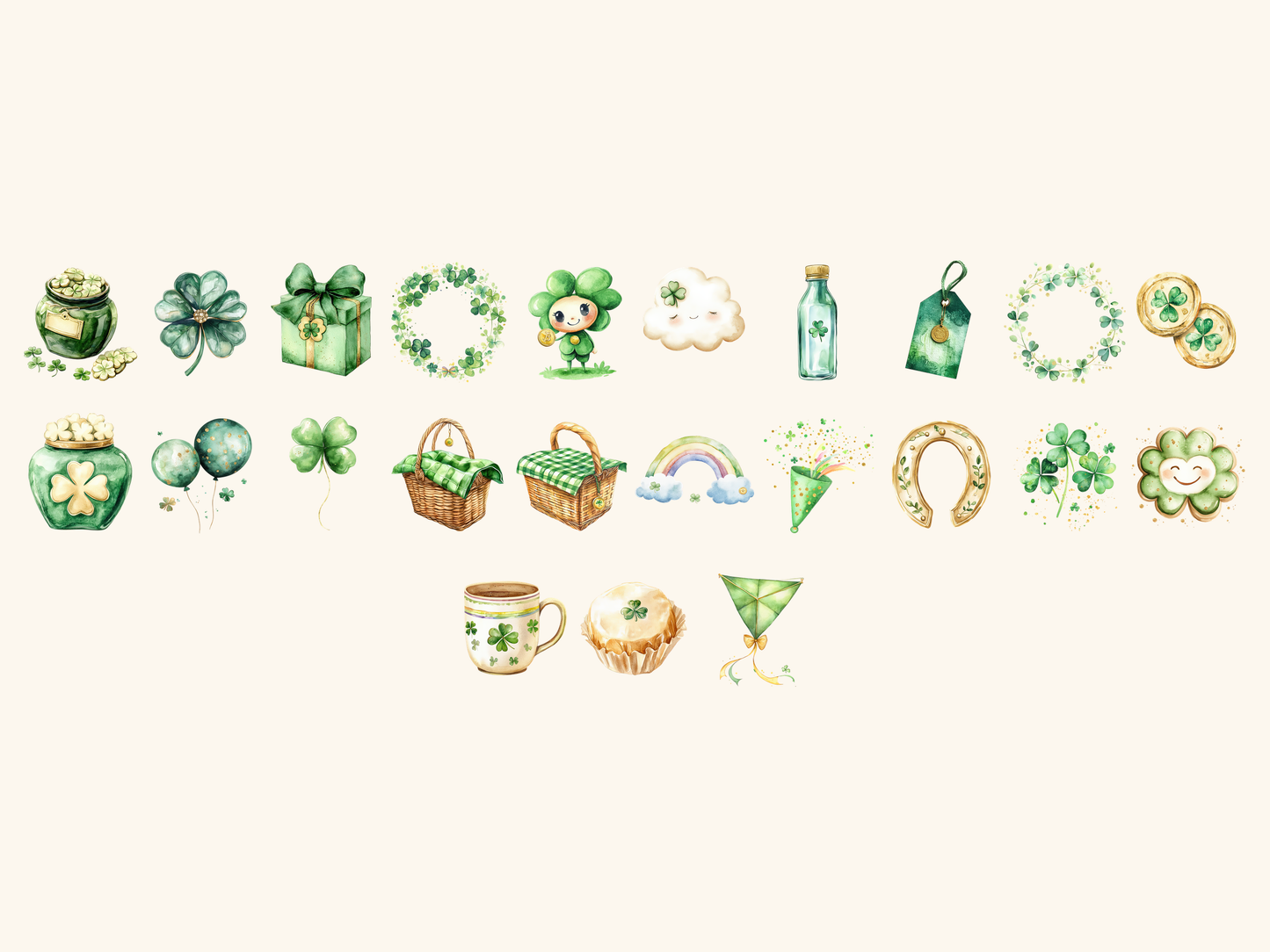 Irish Luck Watercolor Clipart