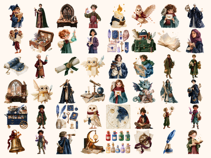 School of Magic Watercolor Clipart
