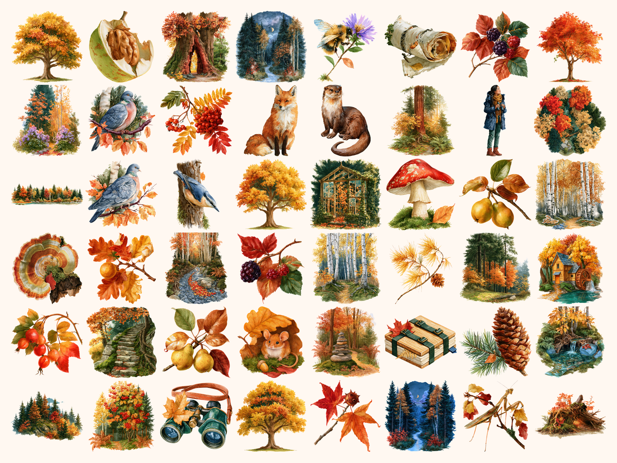 Autumn Forests Watercolor Clipart