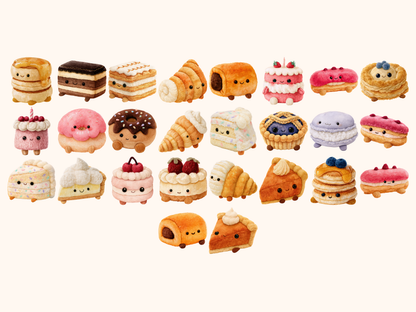 Plushie Cakes Watercolor Clipart