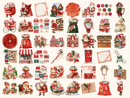 Santa’s Post Office Watercolor Clipart