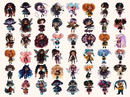 Spooky Chibi Academy Watercolor Clipart — listing preview 7