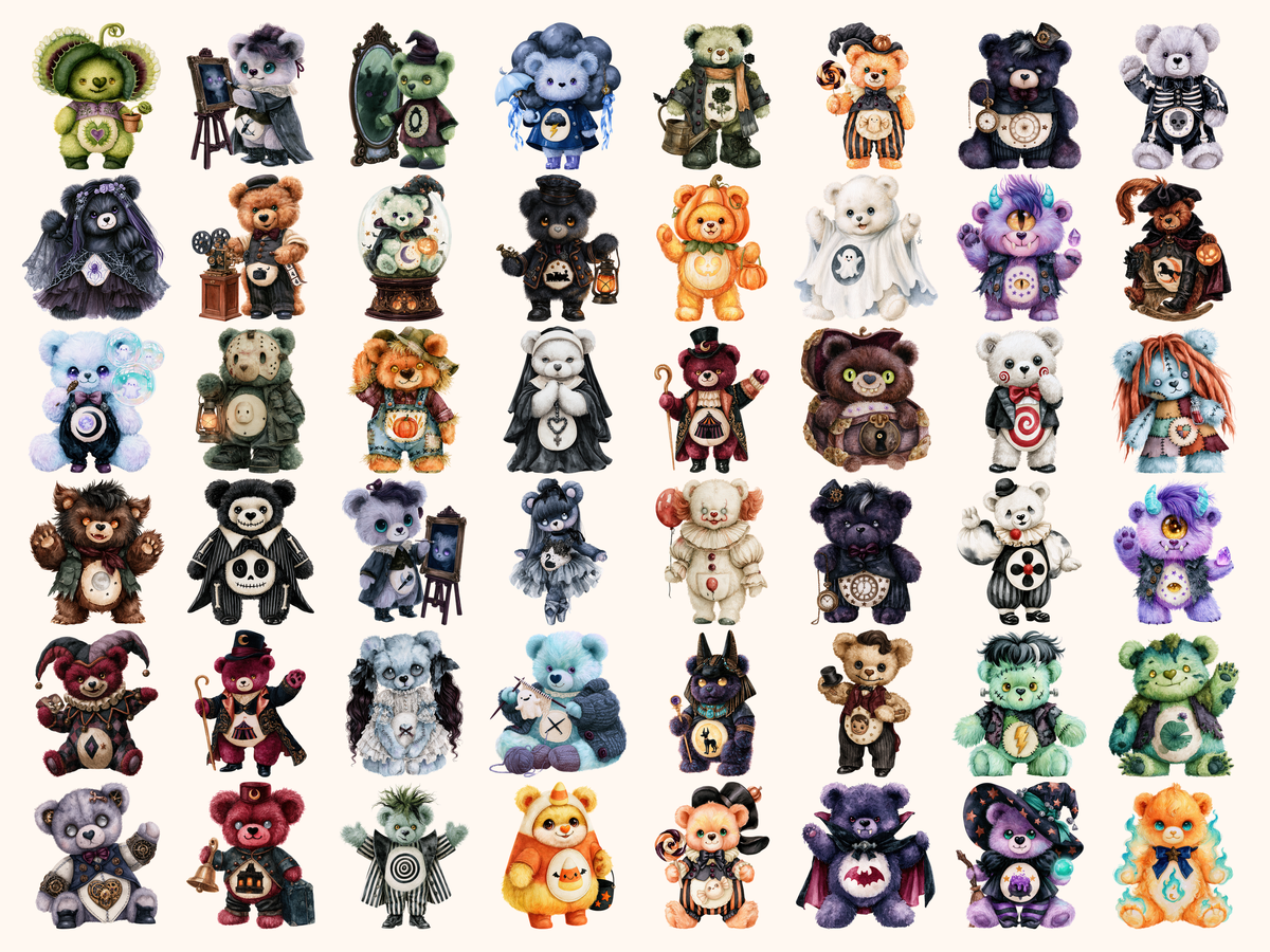 Scare Bears Watercolor Clipart — listing preview 7