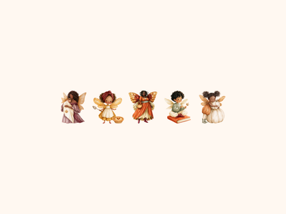 Thanksgiving Fairies Watercolor Clipart