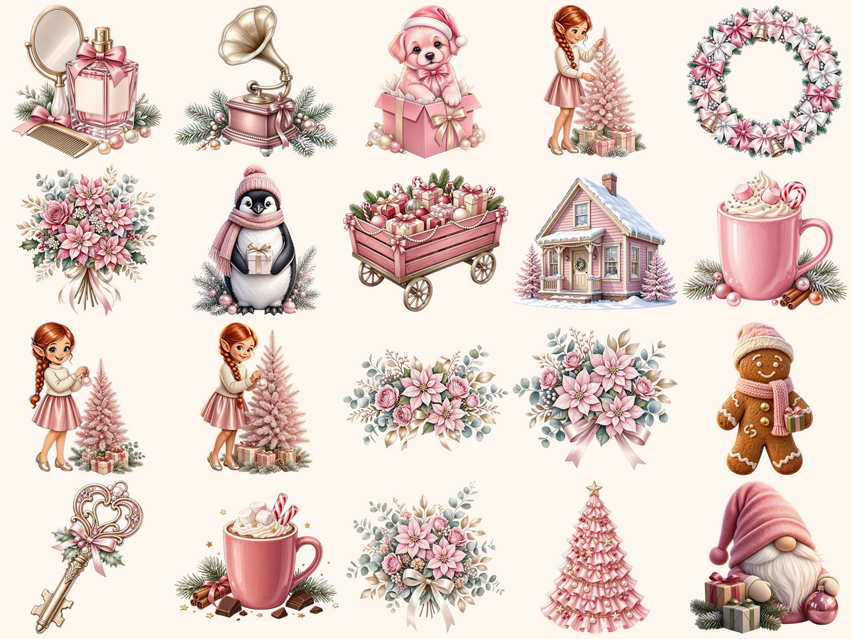 Pink Christmas Clipart