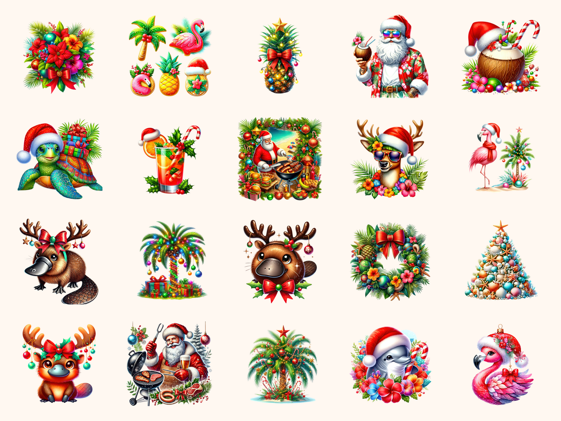 Tropical Christmas Clipart