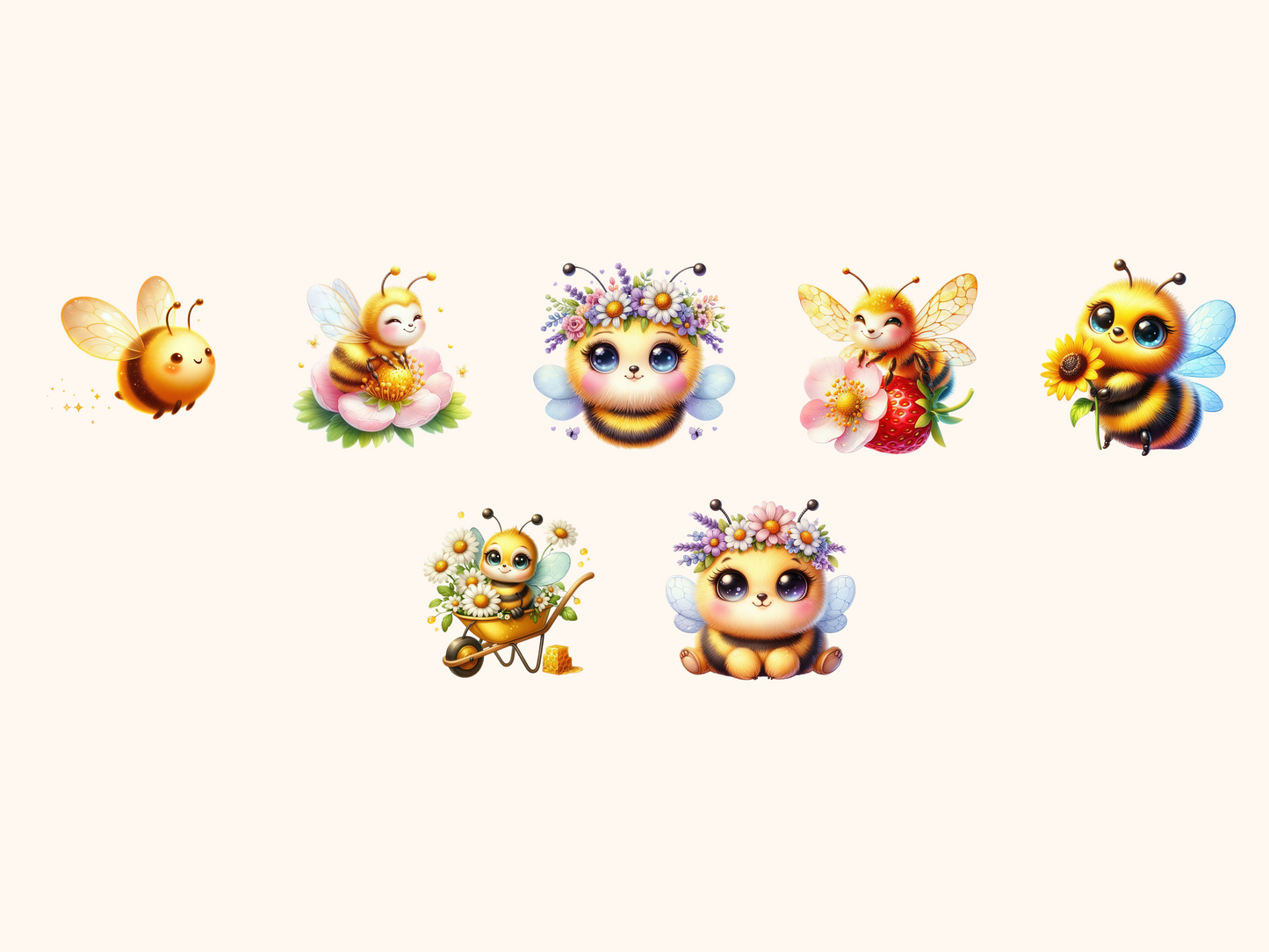 Cute Bees Clipart