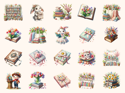 Spring Bookstore Clipart