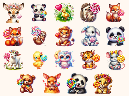 Lollipop Animals Clipart