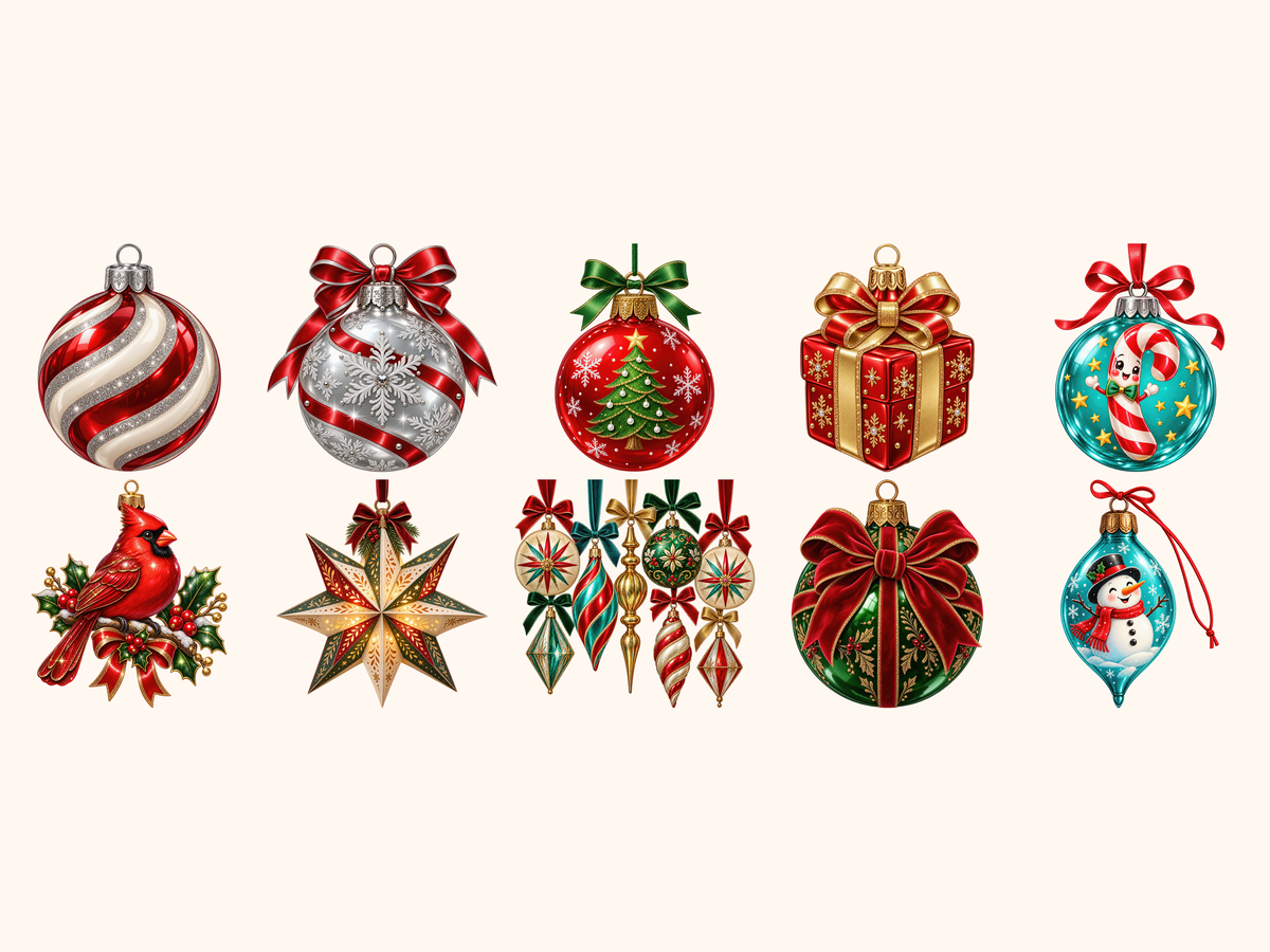 Christmas Ornaments Clipart — listing preview 8