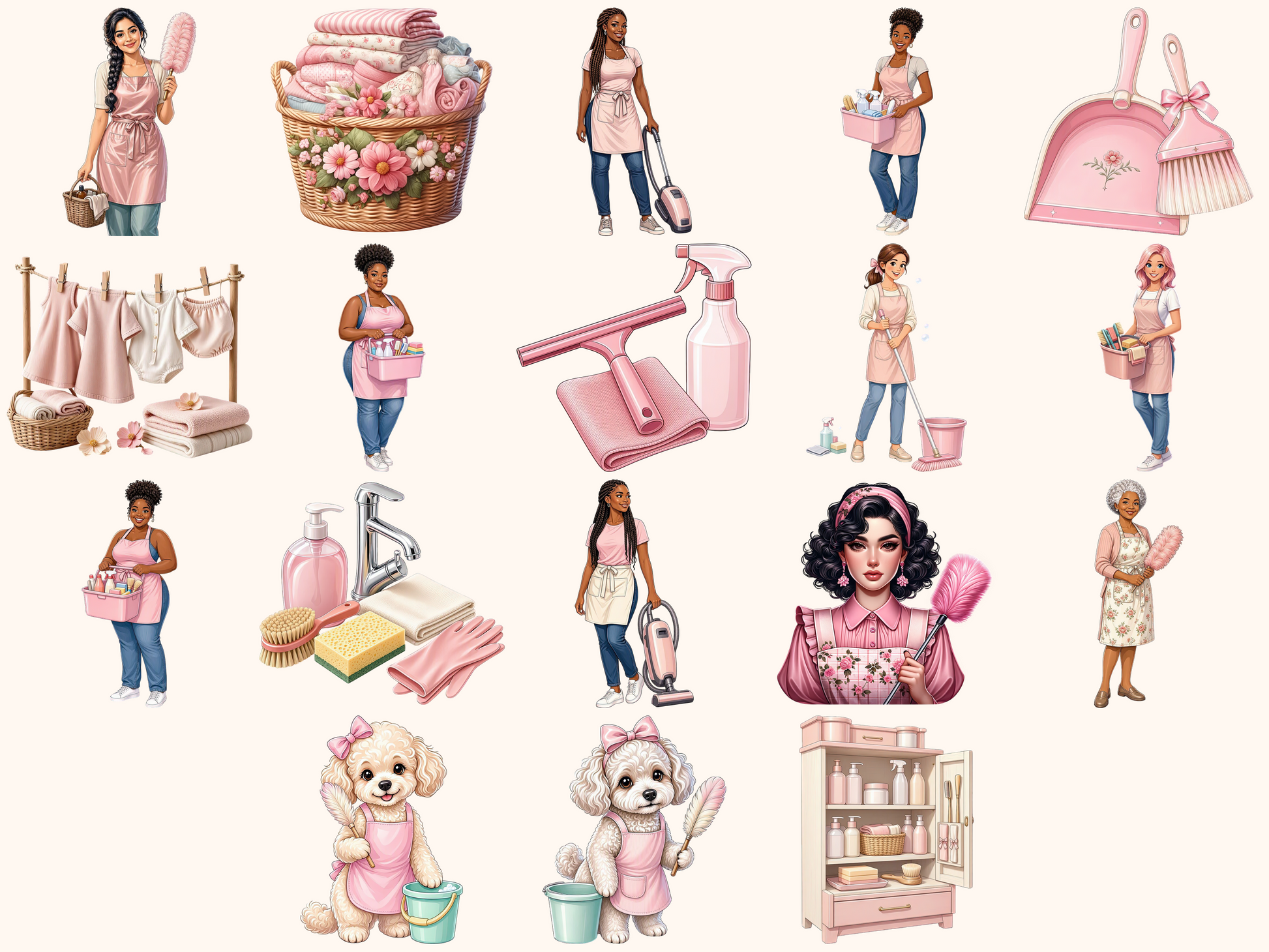 Pink Cleaning Clipart