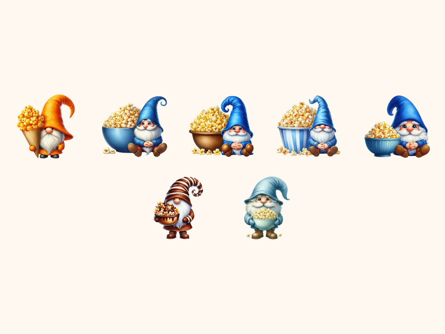 Popcorn Gnomes Clipart