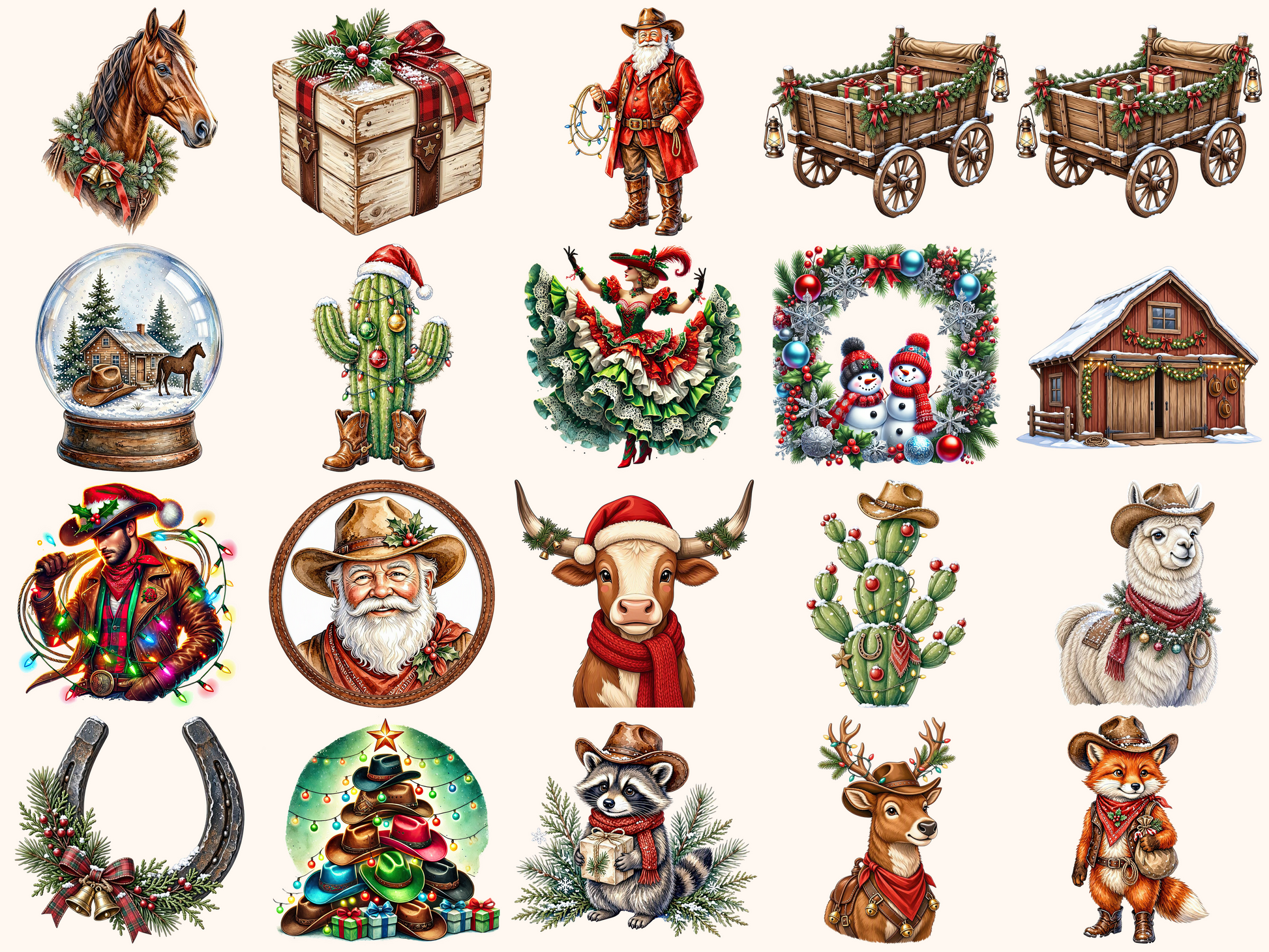 Western Christmas Clipart