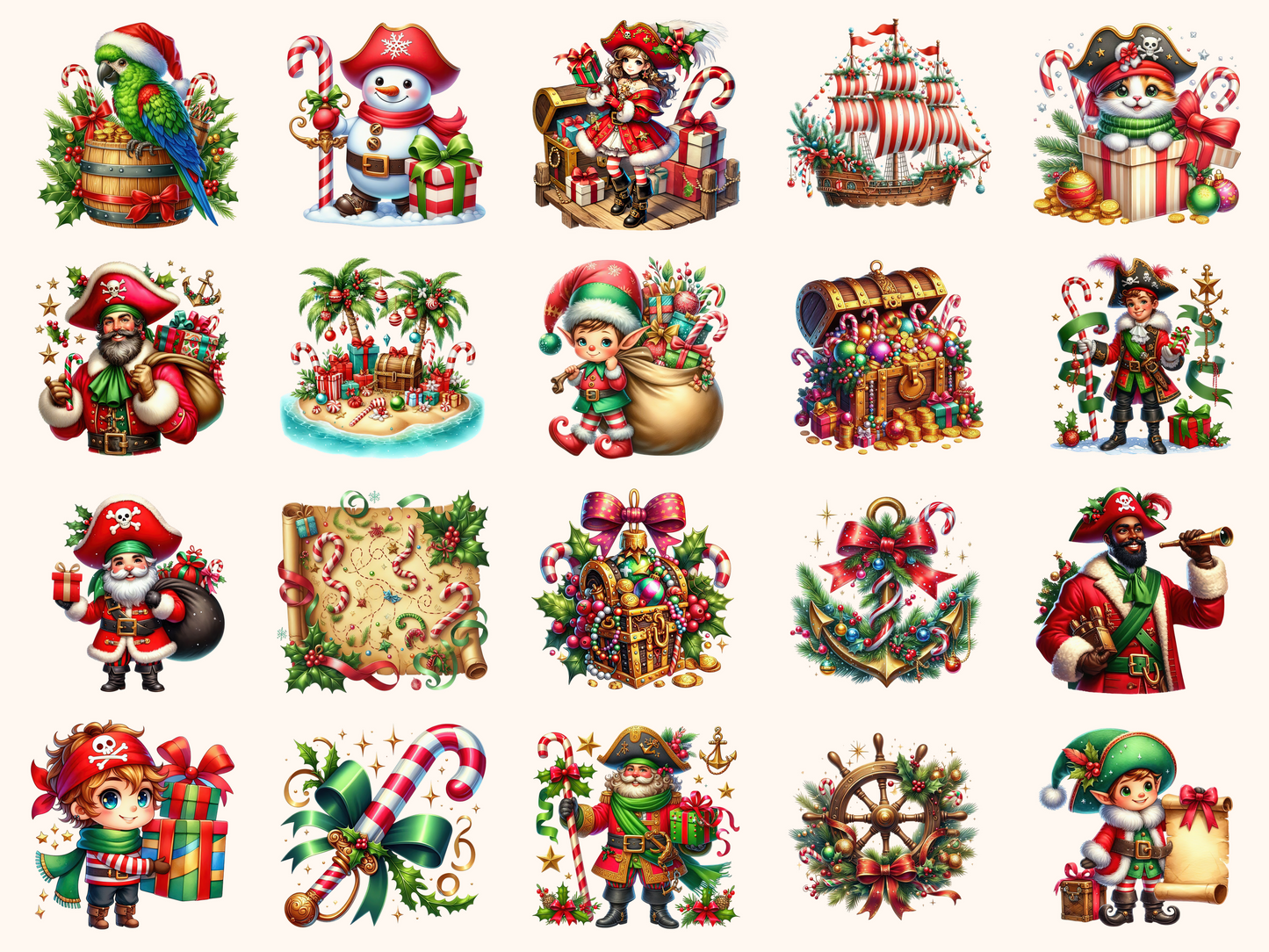 Christmas Pirates Clipart