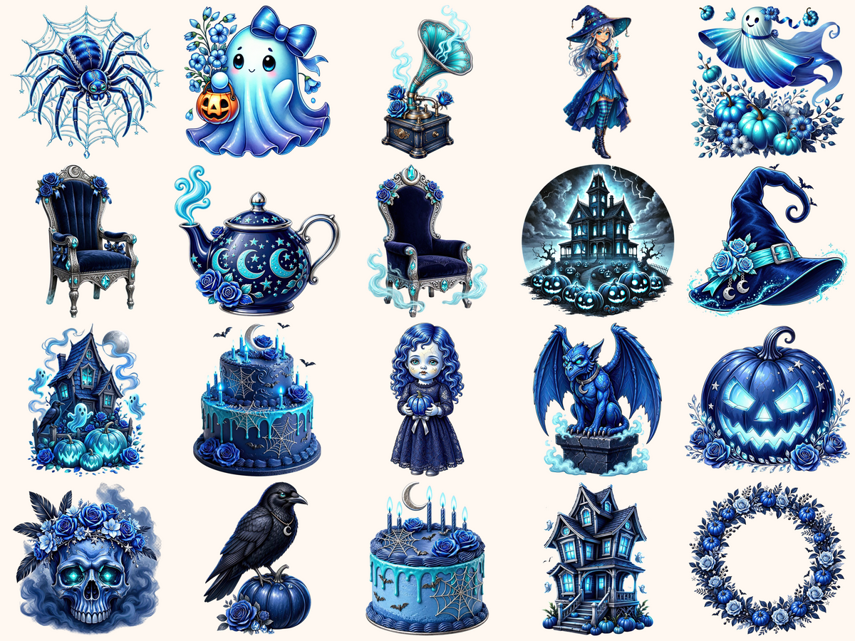 Blue Halloween Clipart