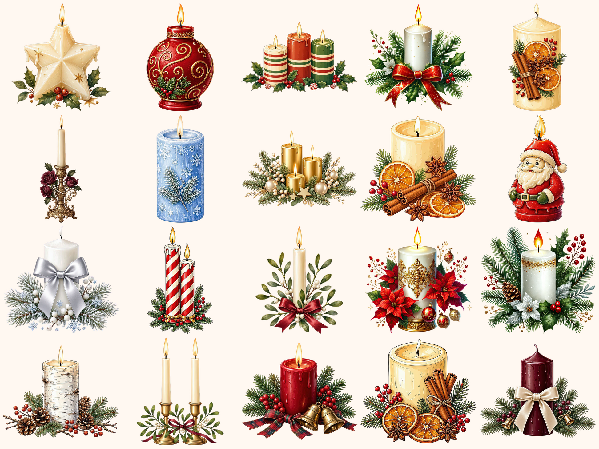 Christmas Candles Clipart