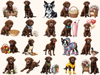 Brown Labradors Clipart
