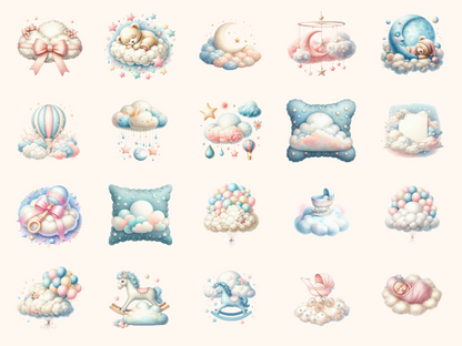 Cloud Nine Baby Shower Clipart