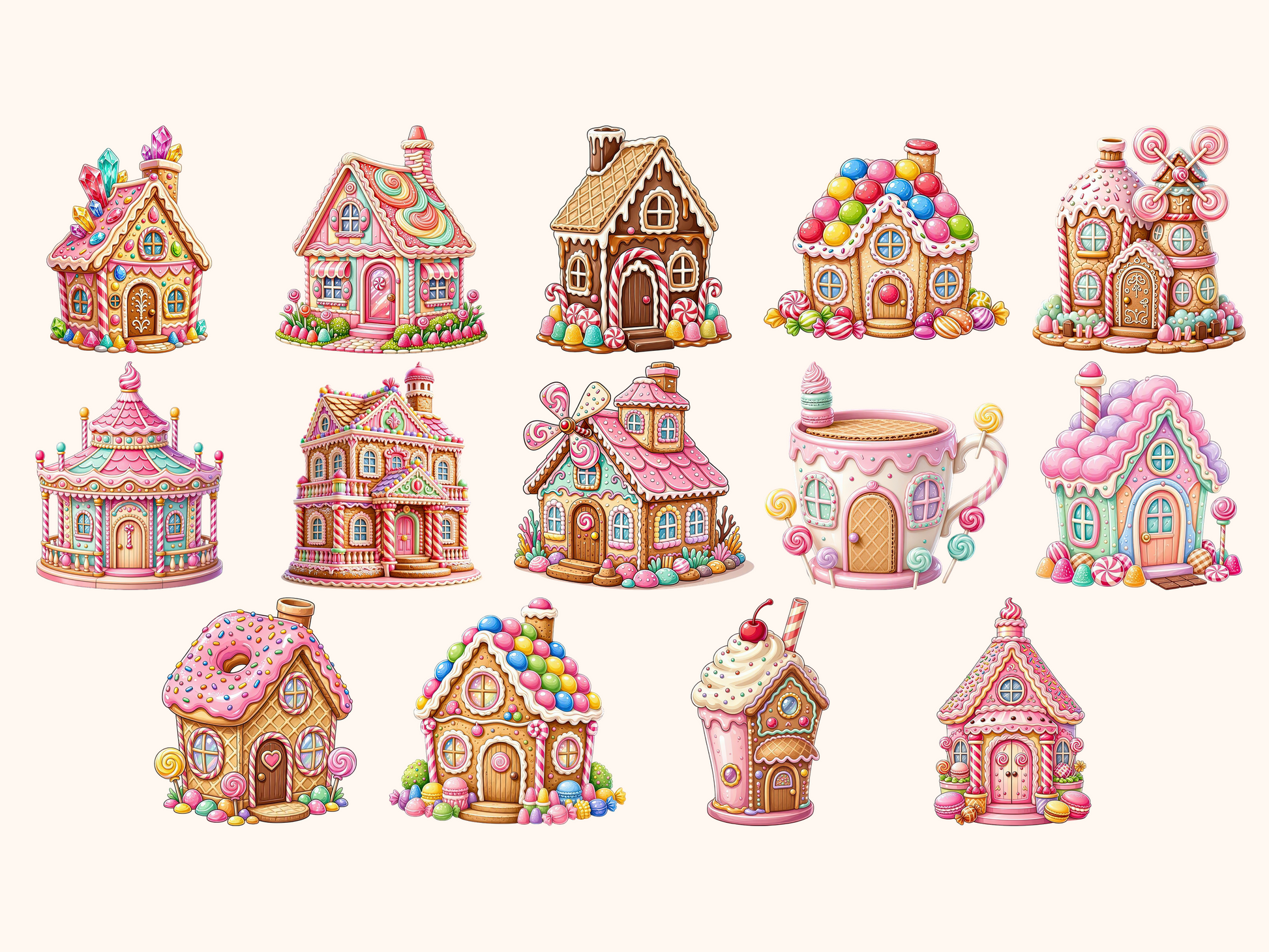 Candy Houses Clipart