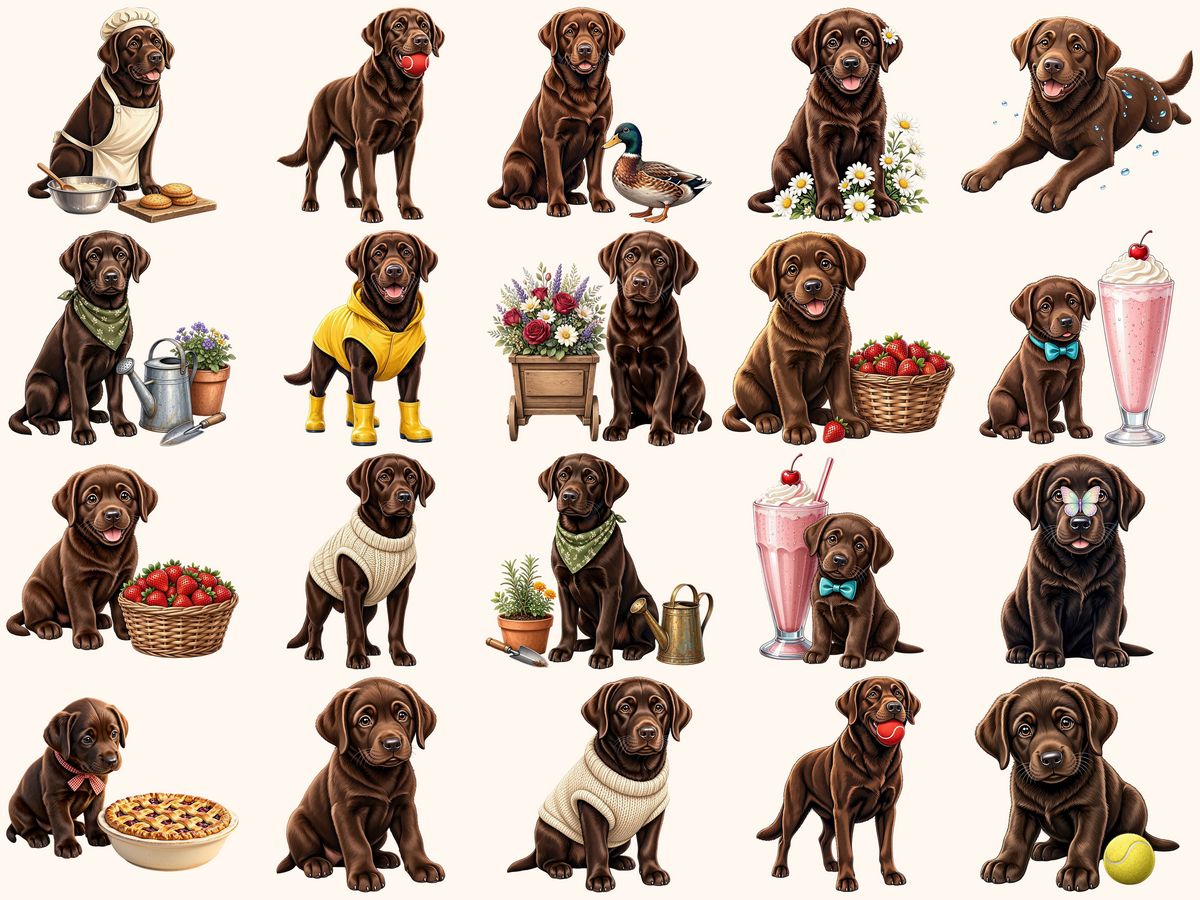 Brown Labradors Clipart