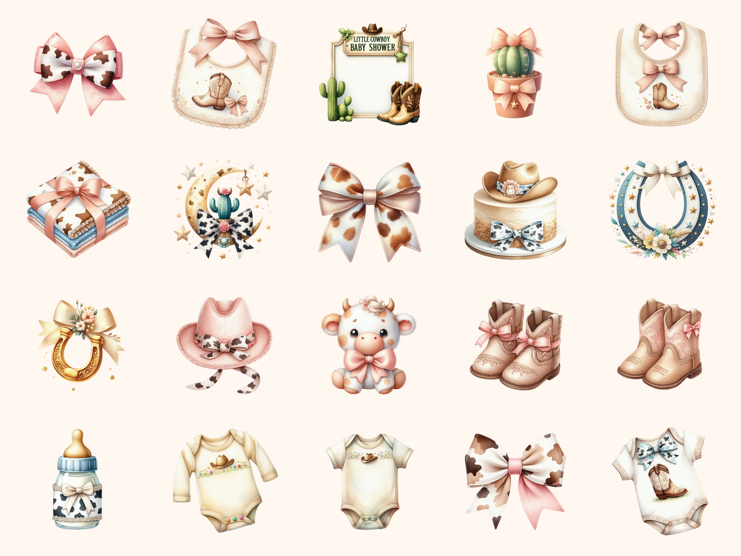 Western Baby Shower Clipart
