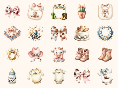 Western Baby Shower Clipart