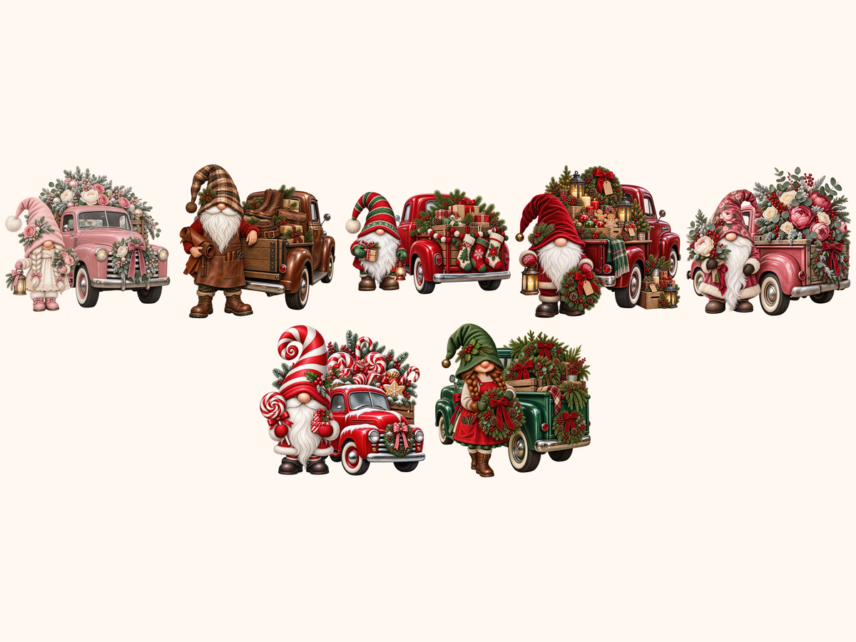 Christmas Truck Gnomes Clipart — listing preview 8