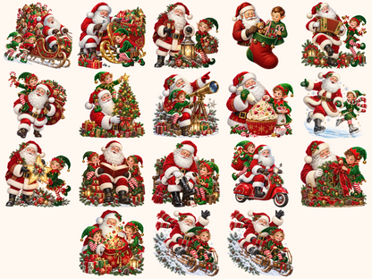Santa & Elves Clipart