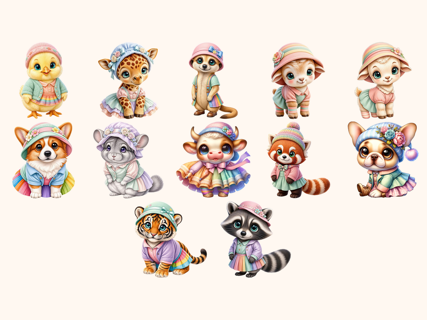 Colorful Animals Clipart