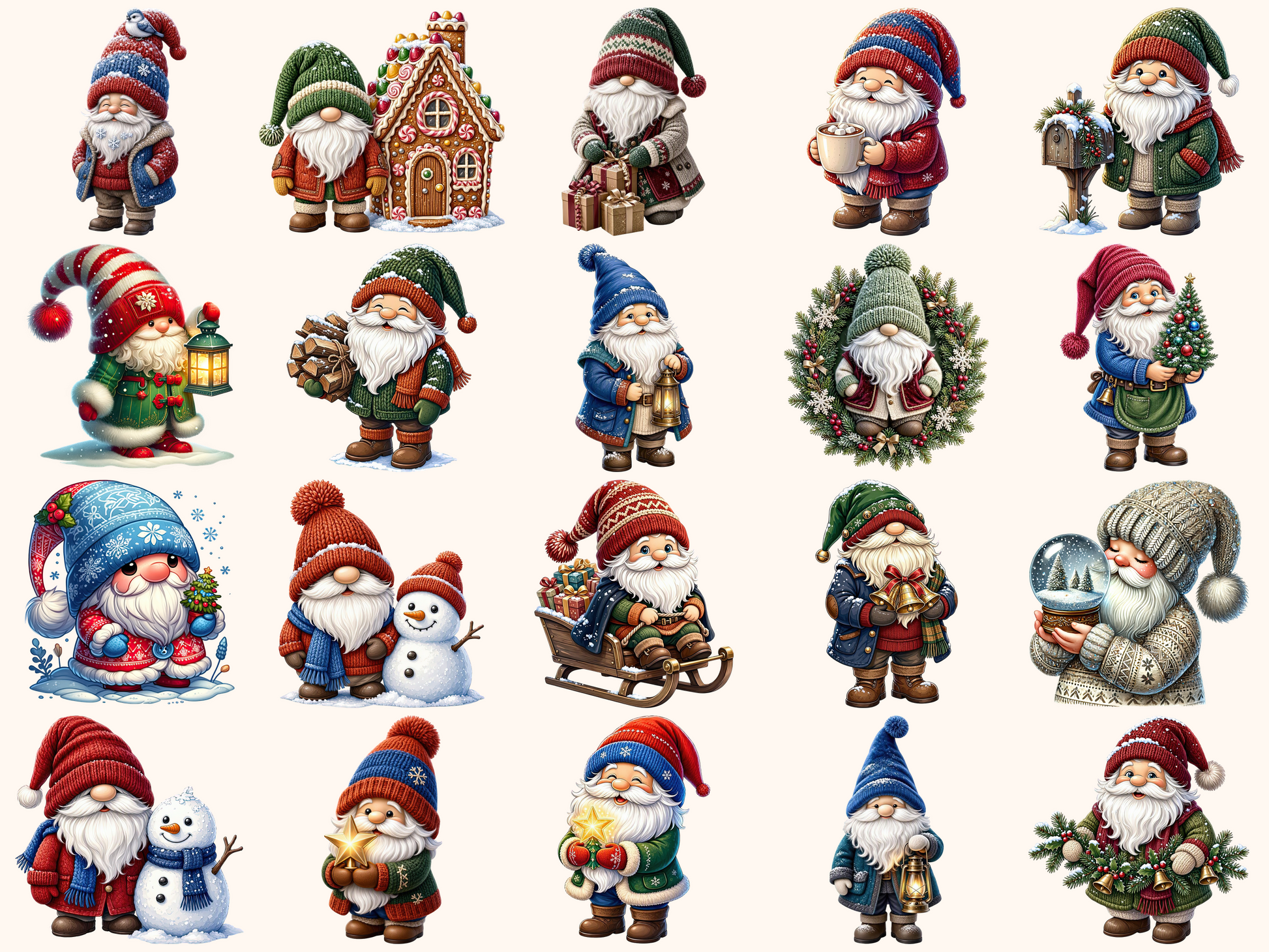 Winter Gnomes Clipart