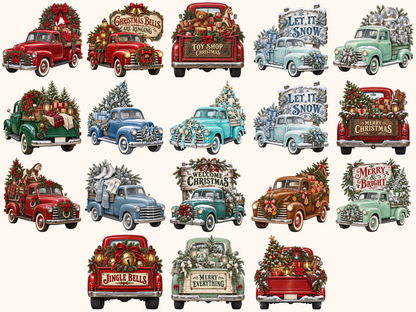 Christmas Trucks Clipart