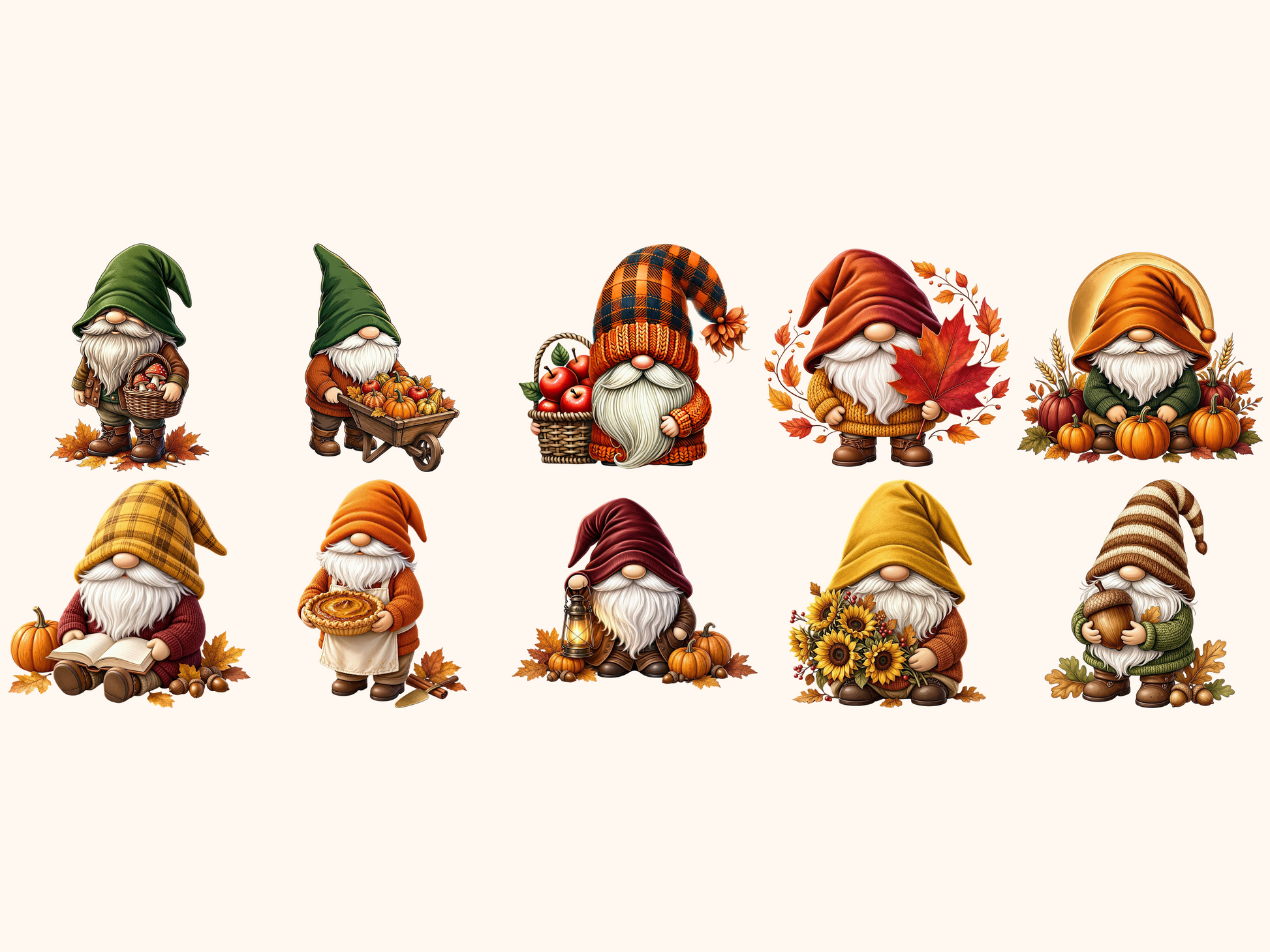 Autumn Gnomes Clipart