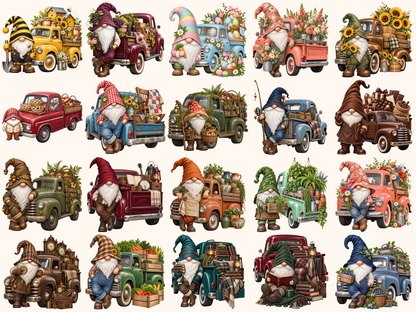 Truck Gnomes Clipart