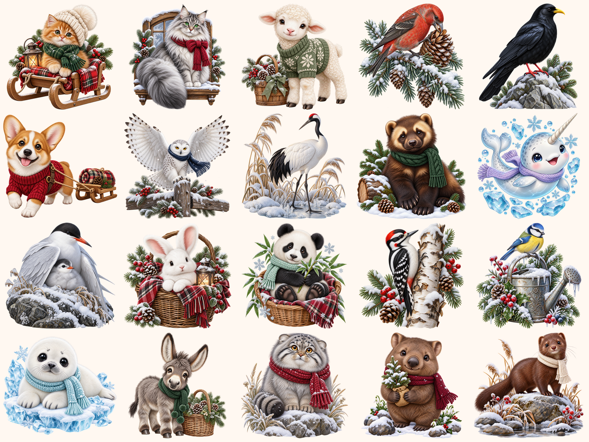 Winter Animals Clipart — listing preview 8