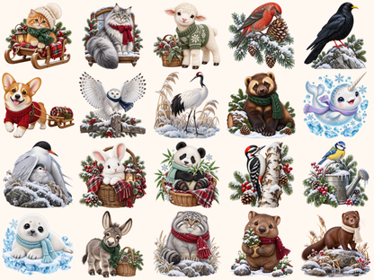 Winter Animals Clipart — listing preview 8