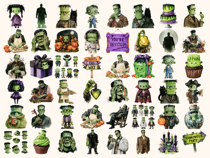 Frankenstein Watercolor Clipart