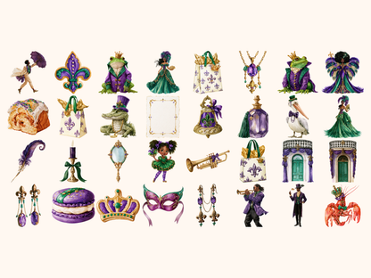 Mardi Gras Watercolor Clipart
