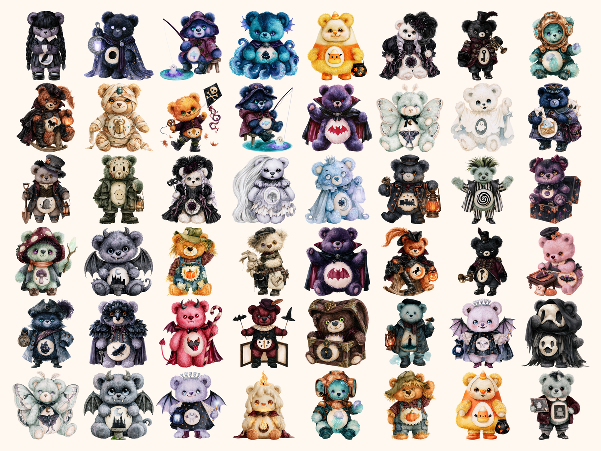 Scare Bears Watercolor Clipart — listing preview 8