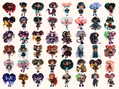 Spooky Chibi Academy Watercolor Clipart — listing preview 8