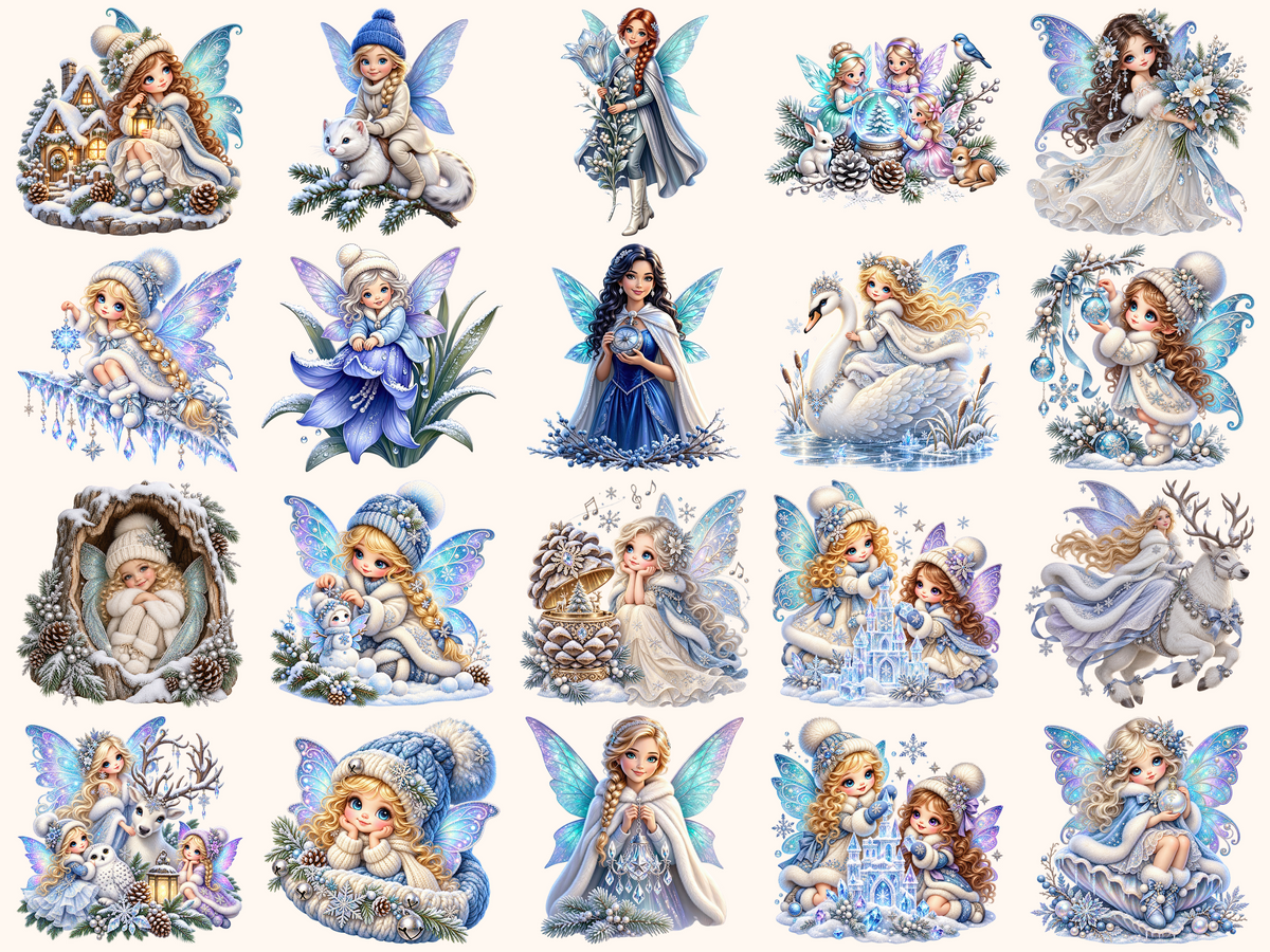 Winter Fairies Clipart