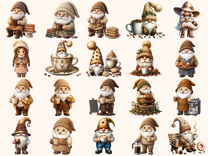Coffee Gnomes Clipart