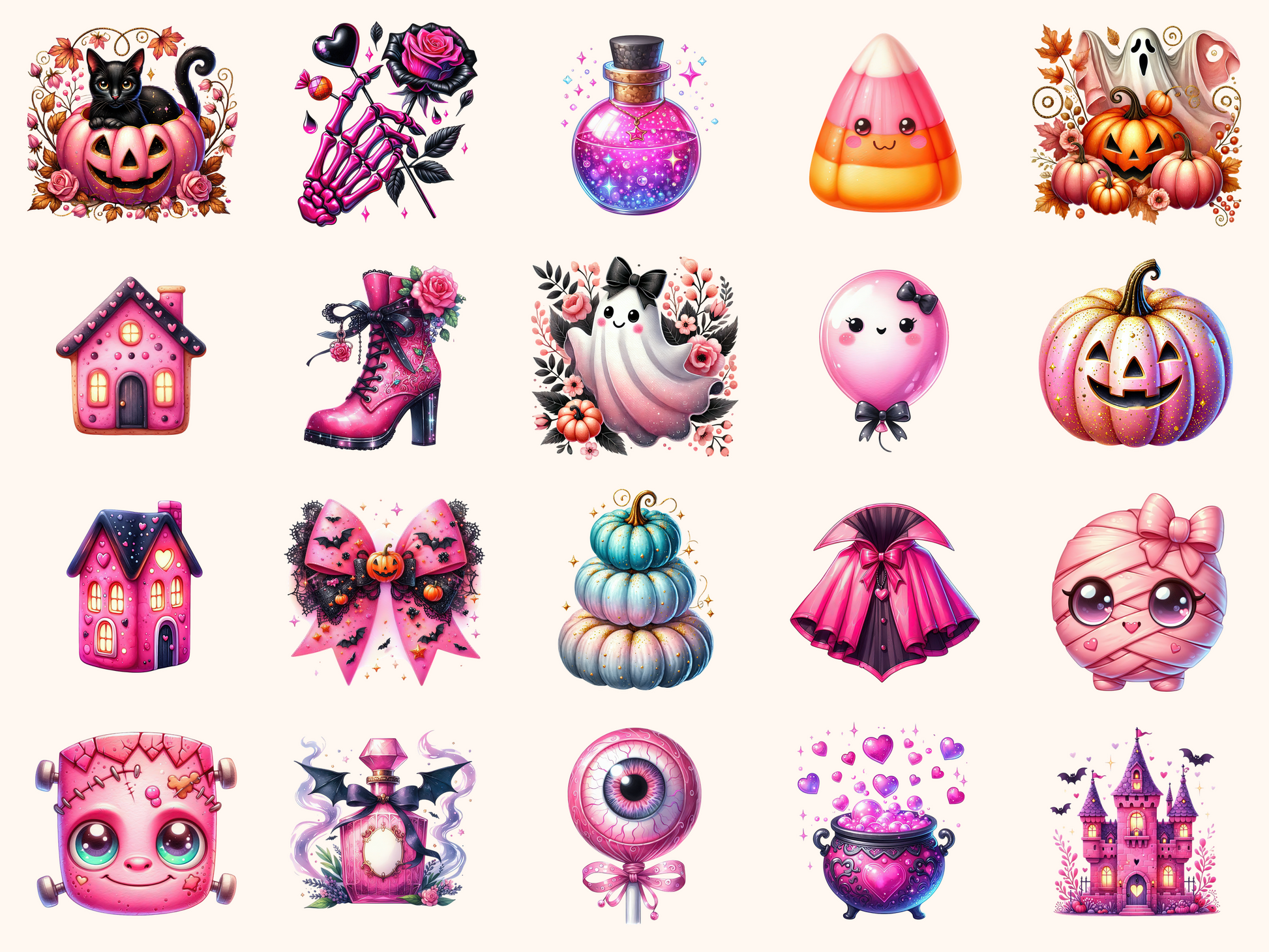 Pink Halloween Clipart
