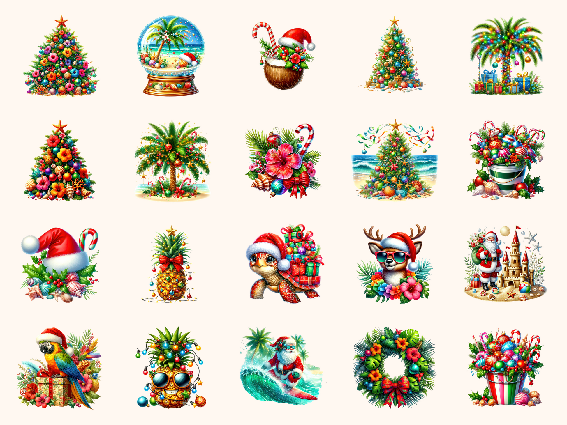 Tropical Christmas Clipart