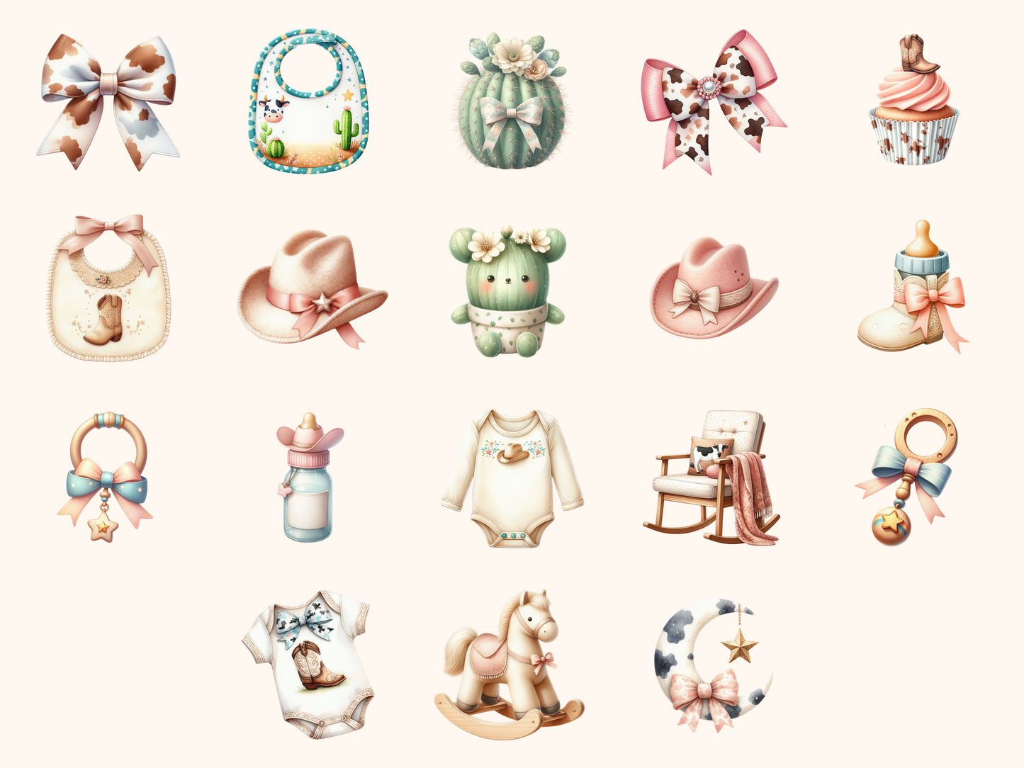 Western Baby Shower Clipart