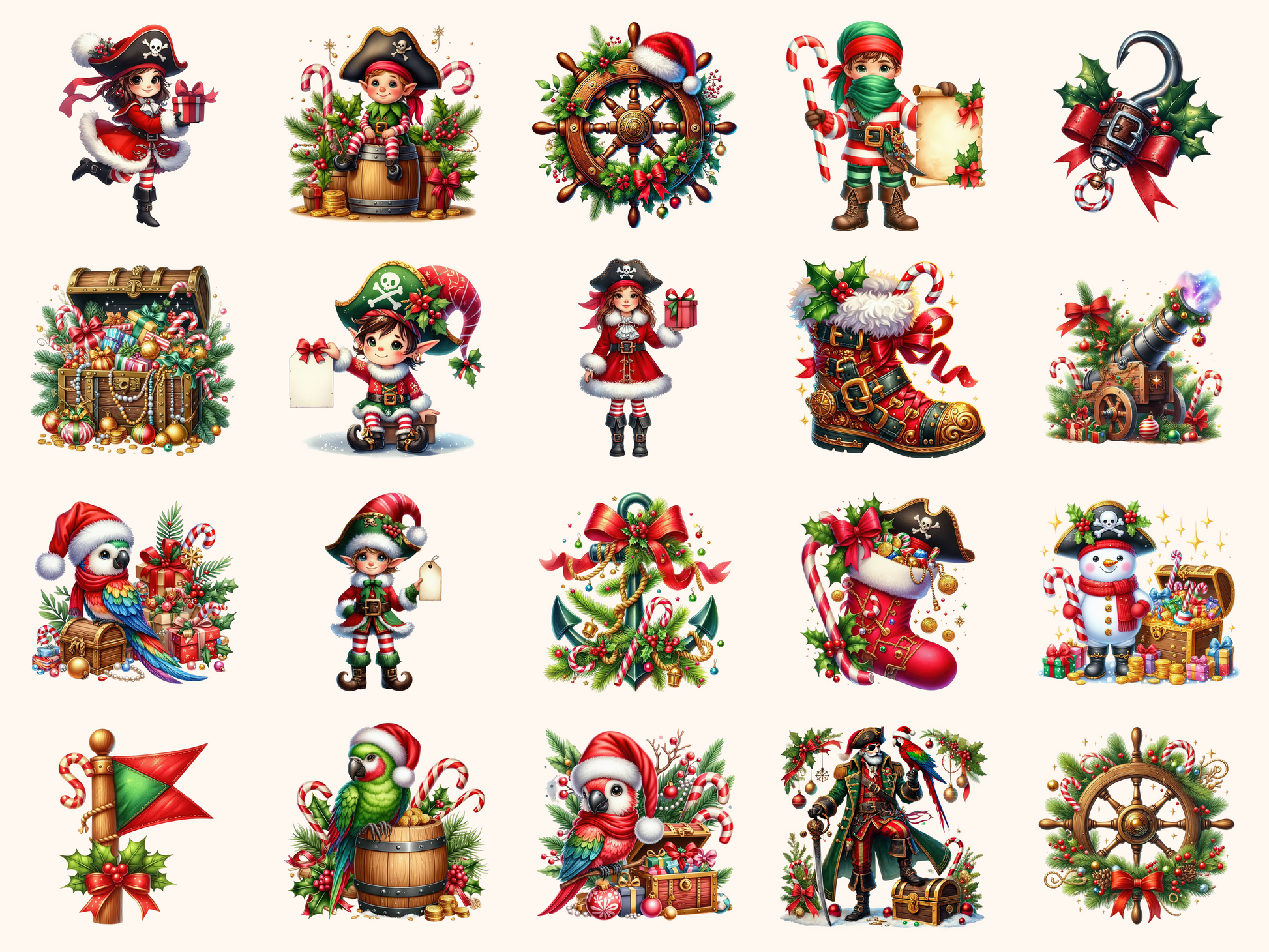 Christmas Pirates Clipart