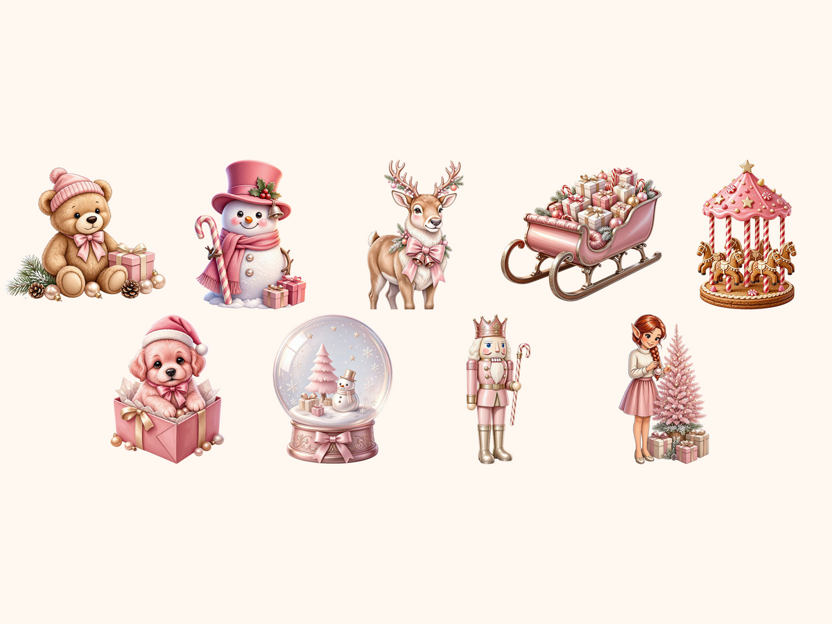 Pink Christmas Clipart